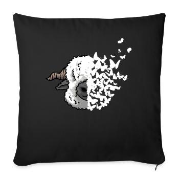 Valais Black-nosed Sheep Face Butterfly - Sofa pillowcase 17,3'' x 17,3'' (45 x 45 cm) - black - Front