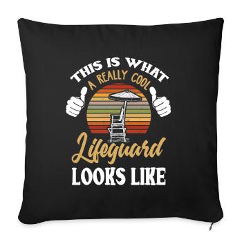 Lifeguard, lifeguard, lifeguard lifebuoy - Sofa pillowcase 17,3'' x 17,3'' (45 x 45 cm) - black - Front