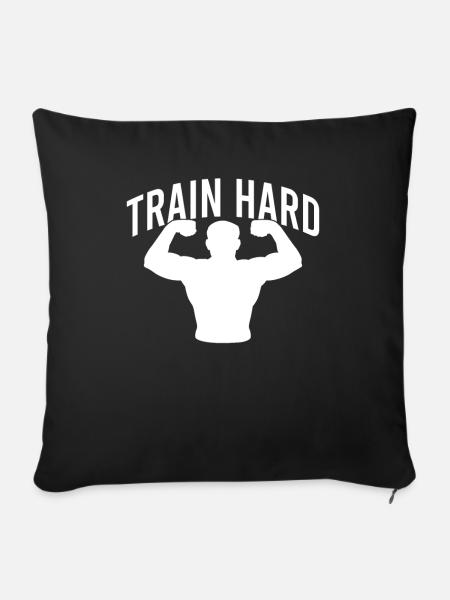 Pumpen Kraftsport Training - Sofakissenbezug 45 x 45 cm - Schwarz