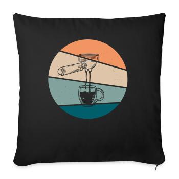 Retro Siebträger Für Barista und Kaffee Liebhaber - Sofakissenbezug 45 x 45 cm - Schwarz - Vorne