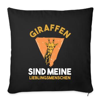 Giraffe Giraffen - Sofakissenbezug 45 x 45 cm - Schwarz - Vorne