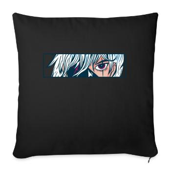 Anime Eyes Cartoon Comic Face Look - Sofa pillowcase 17,3'' x 17,3'' (45 x 45 cm) - black - Front