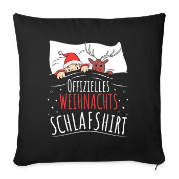 Offizielles Weihnachts Schlafshirt Santa Rudolph - Sofakissenbezug 45 x 45 cm - Schwarz - Vorne