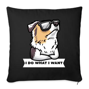 Stubborn Australian Shepherd Dog Aussie - Sofa pillowcase 17,3'' x 17,3'' (45 x 45 cm) - black - Front