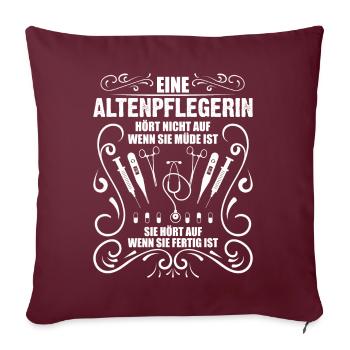 Altenpflegerin Altenheim Altenpflege Geschenk - Sofakissenbezug 45 x 45 cm - Burgunderrot - Vorne