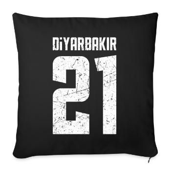 Diyarbakir 21 Turquie Turkiye Cadeau Vacances Kurde - Housse de coussin décorative 45 x 45 cm - noir - Devant
