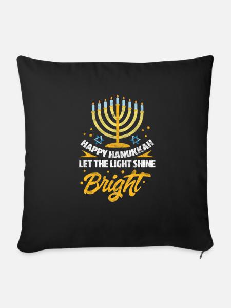 Hanukkah - Sofakissenbezug 45 x 45 cm - Schwarz