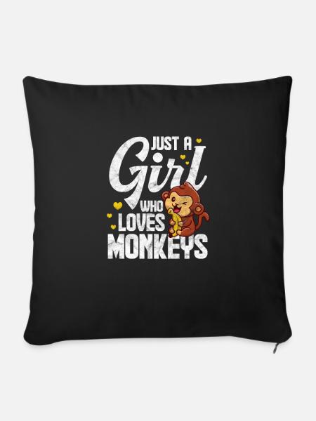 Affe Girl - Sofakissenbezug 45 x 45 cm - Schwarz