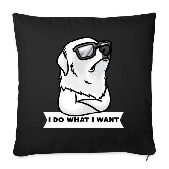 Stubborn Pyrenean Mountain Dog Dog Great Pyrenees - Sofa pillowcase 17,3'' x 17,3'' (45 x 45 cm) - black - Front