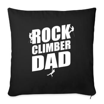 Grimpeur Papa Escalade - Housse de coussin décorative 45 x 45 cm - noir - Devant