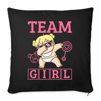 Révélation de genre Team Girl - Housse de coussin décorative 45 x 45 cm - noir - Devant
