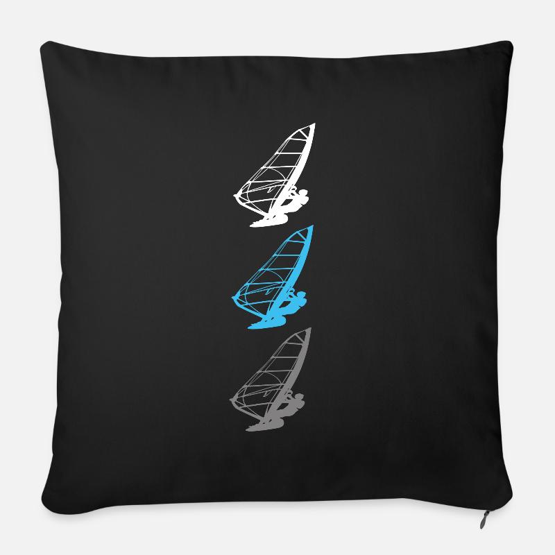 Windsurfen - Sofakissenbezug 45 x 45 cm - Schwarz