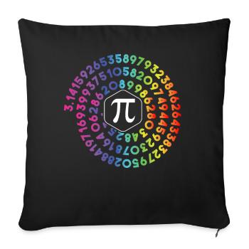 | en spirale Pi Happy Pi Day Shirt Pi Math 3.14 - Housse de coussin décorative 45 x 45 cm - noir - Devant
