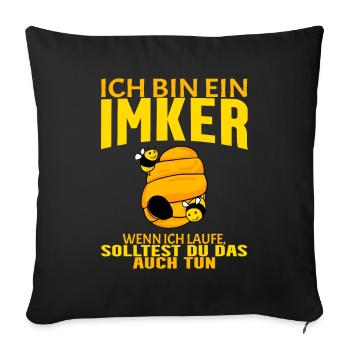 Bienen Imker Biene - Sofakissenbezug 45 x 45 cm - Schwarz - Vorne