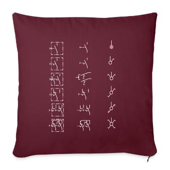 Electrical Symbols - Switches - Sofa pillowcase 17,3'' x 17,3'' (45 x 45 cm) - burgundy - Front