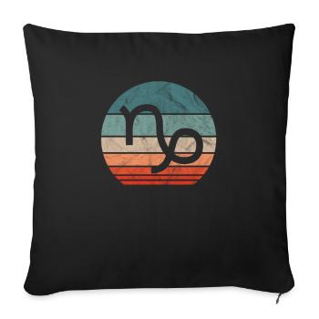 Signe du zodiaque Capricorne - Housse de coussin décorative 45 x 45 cm - noir - Devant