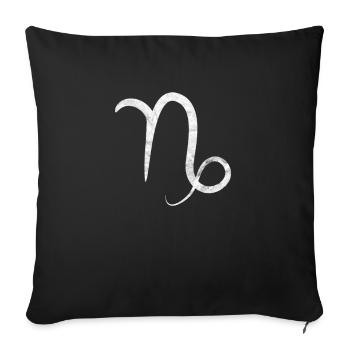Signe du zodiaque Capricorne - Housse de coussin décorative 45 x 45 cm - noir - Devant