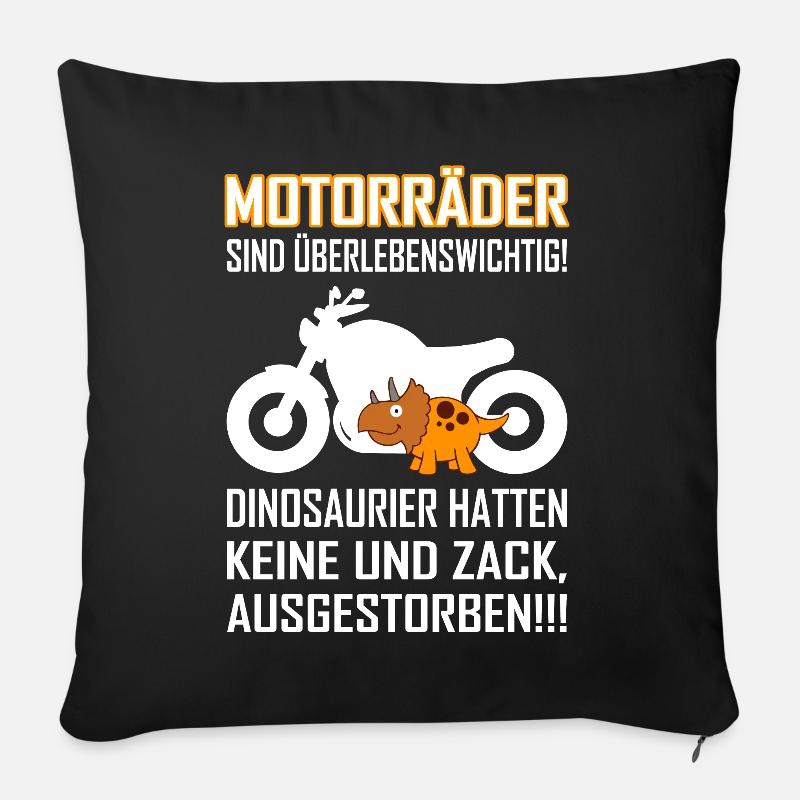 Motorräder sind überlebenswichtig Biker Bikerin - Sofakissenbezug 45 x 45 cm - Schwarz