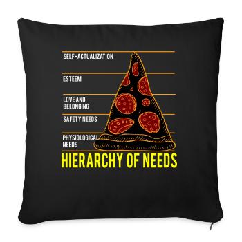 Pizza Maslow Psychology, Hierarchy of needs for - Sofa pillowcase 17,3'' x 17,3'' (45 x 45 cm) - black - Front
