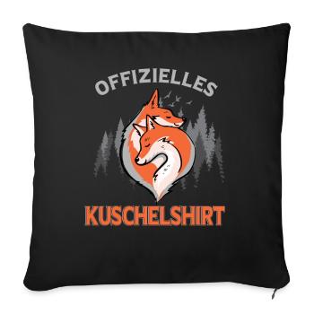 Offizielles Kuschelshirt Fuchs Füchse Kuscheln - Sofakissenbezug 45 x 45 cm - Schwarz - Vorne