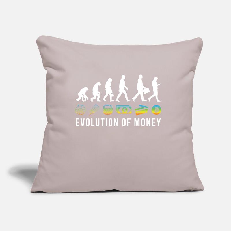 Crypto Bitcoin L’évolution de l’argent Housse de coussin décorative 45 x 45 cm