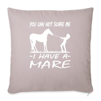 Tu ne peux pas me faire peur jument de cheval - Housse de coussin décorative 45 x 45 cm - taupe clair - Devant