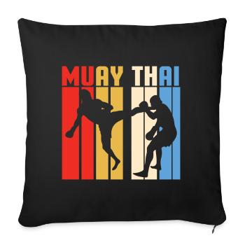 Muay Thai Thai Boxing Kickboxing Boxing MMA Gift - Sofa pillowcase 17,3'' x 17,3'' (45 x 45 cm) - black - Front