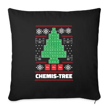 Funny Chemistry Christmas / Science Holiday - Sofa pillowcase 17,3'' x 17,3'' (45 x 45 cm) - black - Front
