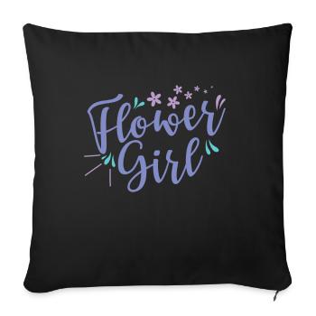 Fleur Fille Mariage Mariée Fleurs Mariage - Housse de coussin décorative 45 x 45 cm - noir - Devant