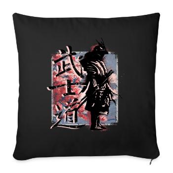 Samurai-Charaktere, Bushido, japanischer Samurai - Sofakissenbezug 45 x 45 cm - Schwarz - Vorne