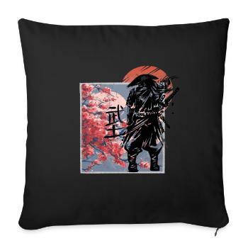 Samurai-Charaktere, Bushido, japanischer Samurai - Sofakissenbezug 45 x 45 cm - Schwarz - Vorne