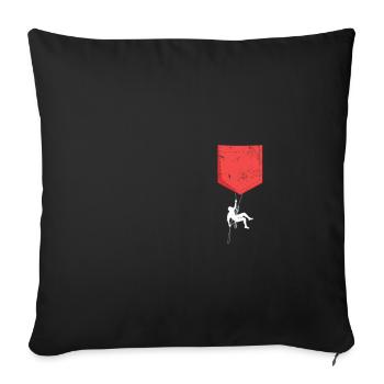 Escalade Poitrine Sac Grimpeur Bloc - Housse de coussin décorative 45 x 45 cm - noir - Devant