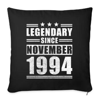 Légendaire depuis novembre 1994 - Housse de coussin décorative 45 x 45 cm - noir - Devant