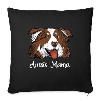 Aussie Mama Australian Shepherd Mama - Sofa pillowcase 17,3'' x 17,3'' (45 x 45 cm) - black - Front