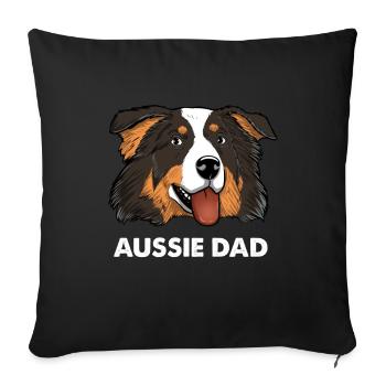 Aussie Dad Australian Shepherd Papa - Sofa pillowcase 17,3'' x 17,3'' (45 x 45 cm) - black - Front