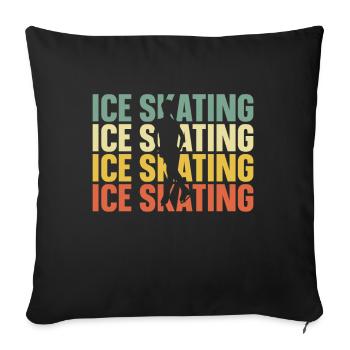 Patinage sur glace Patineurs de vitesse Patinage de vitesse Sports d’hiver - Housse de coussin décorative 45 x 45 cm - noir - Devant