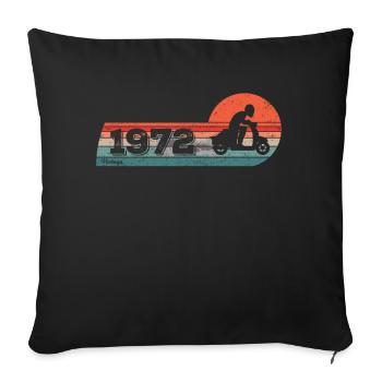 Scooter Moped born 1972 Birthday - Sofa pillowcase 17,3'' x 17,3'' (45 x 45 cm) - black - Front