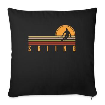 Ski Skiing Skier Skiing Cross-country skiing Biathlon - Sofa pillowcase 17,3'' x 17,3'' (45 x 45 cm) - black - Front