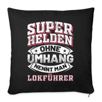 Lokführer | Vintage Retro - Sofakissenbezug 45 x 45 cm - Schwarz - Vorne