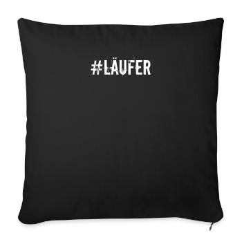 Laufen - #läufer - Sofakissenbezug 45 x 45 cm - Schwarz - Vorne