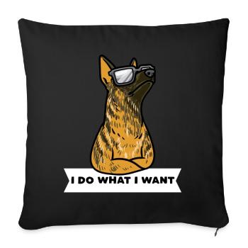 Hollandse Herdershond Dutch Shepherd - Sofa pillowcase 17,3'' x 17,3'' (45 x 45 cm) - black - Front