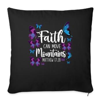 Christian Bible Verse Quote - Sofakissenbezug 45 x 45 cm - Schwarz - Vorne