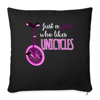 Unicycle I like unicycle unicyclist - Sofa pillowcase 17,3'' x 17,3'' (45 x 45 cm) - black - Front