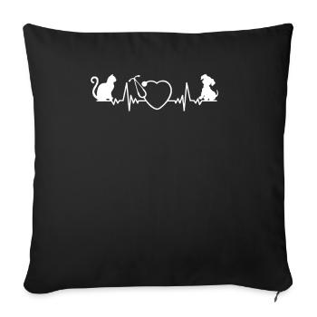 Vétérinaire Animaux Vétérinaire - Housse de coussin décorative 45 x 45 cm - noir - Devant