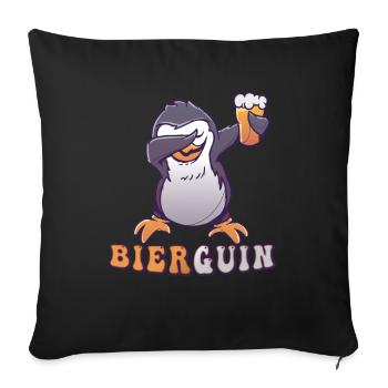 Bierguin Beer Penguin Booze Party Beer Drinker - Sofa pillowcase 17,3'' x 17,3'' (45 x 45 cm) - black - Front