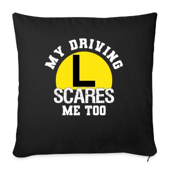 Fahrschüler Fahrschule Führerschein Fahranfänger - Sofakissenbezug 45 x 45 cm - Schwarz - Vorne