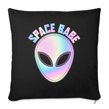 Space babe - Alien - Sofakissenbezug 45 x 45 cm - Schwarz - Vorne