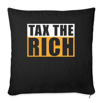 Taxer les riches - Housse de coussin décorative 45 x 45 cm - noir - Devant