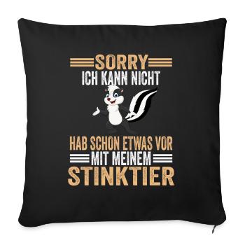 Stinktier Stinktiere - Sofakissenbezug 45 x 45 cm - Schwarz - Vorne