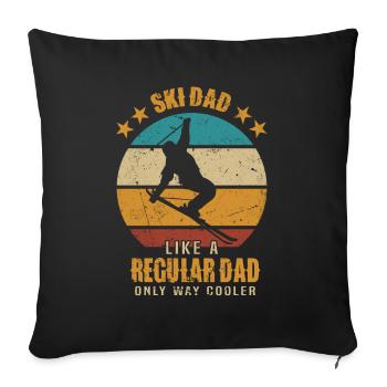 Skifahrer Papa Skifahren Ski Dad Skier Skiing - Sofa pillowcase 17,3'' x 17,3'' (45 x 45 cm) - black - Front